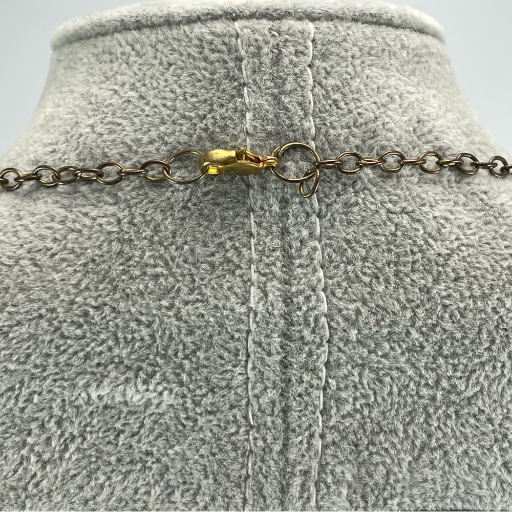 Egyptian Antique Gold Tone Spike Ribbon Statement Choker Necklace Colorful - Picture 4 of 6